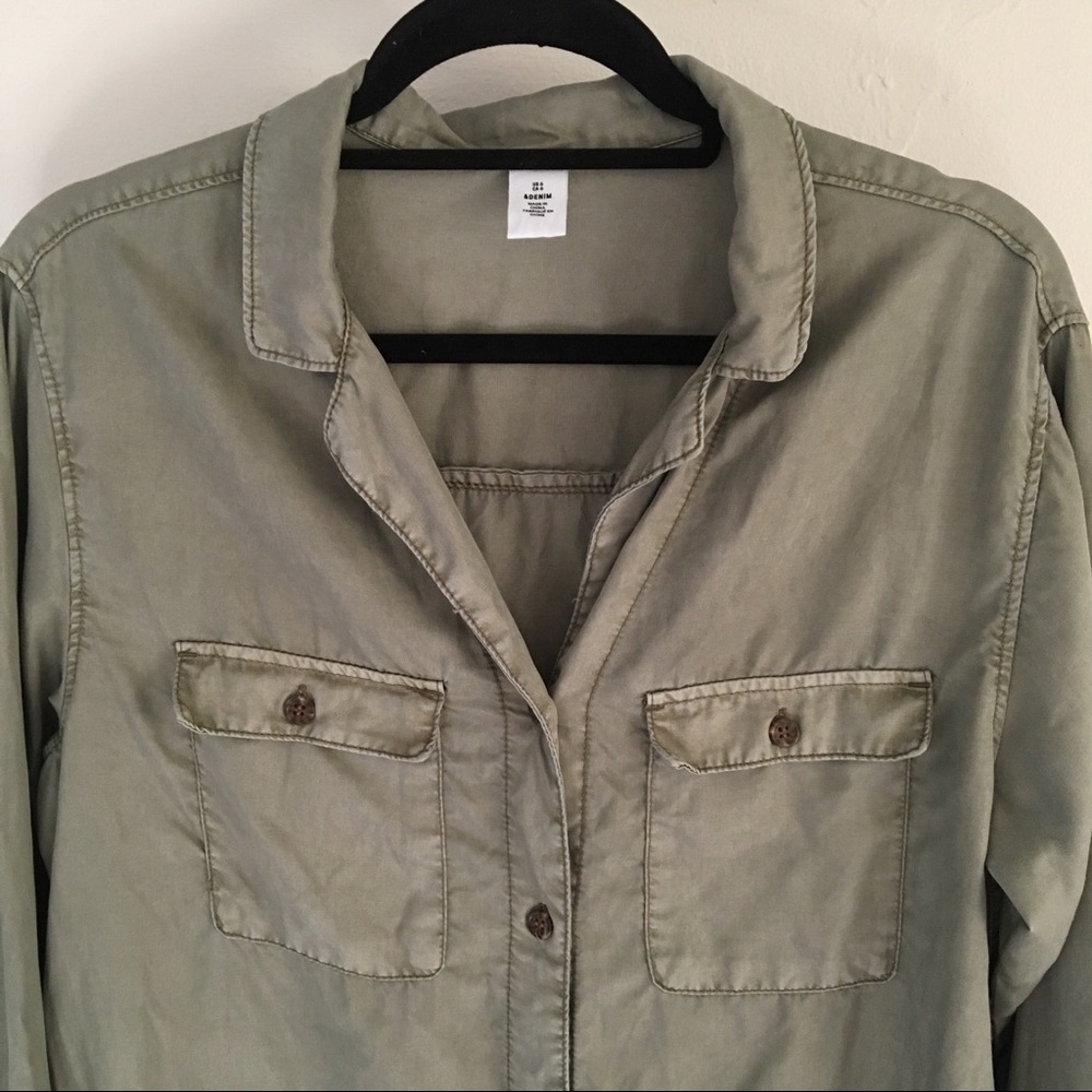 H&M Olive Green Button Down Tunic - Picture 5 of 8